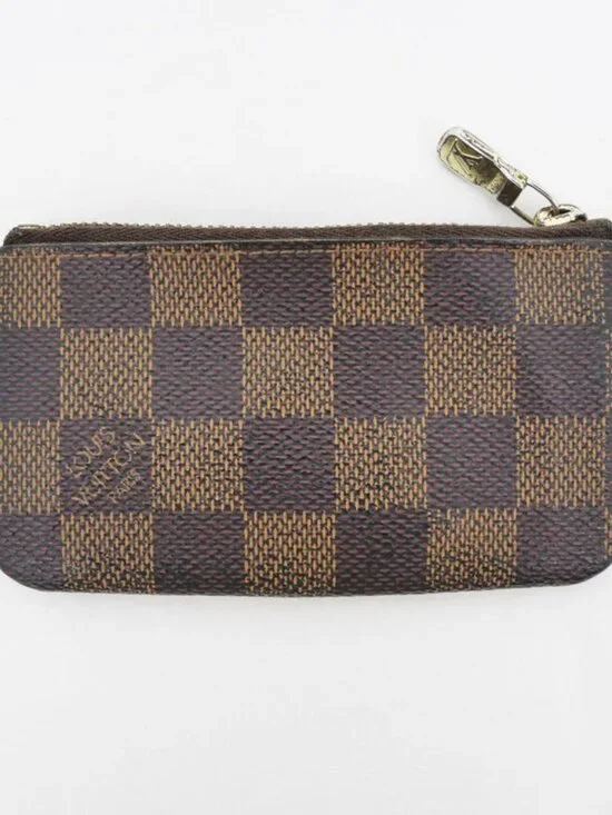 Louis Vuitton Pochette Cles Coin Case Key Ring Damier Brown - Picture 2 of 10